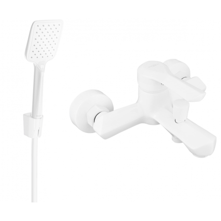 Mexen Sabre R62 badkarsblandare med duschset, vit - 7213R62-20