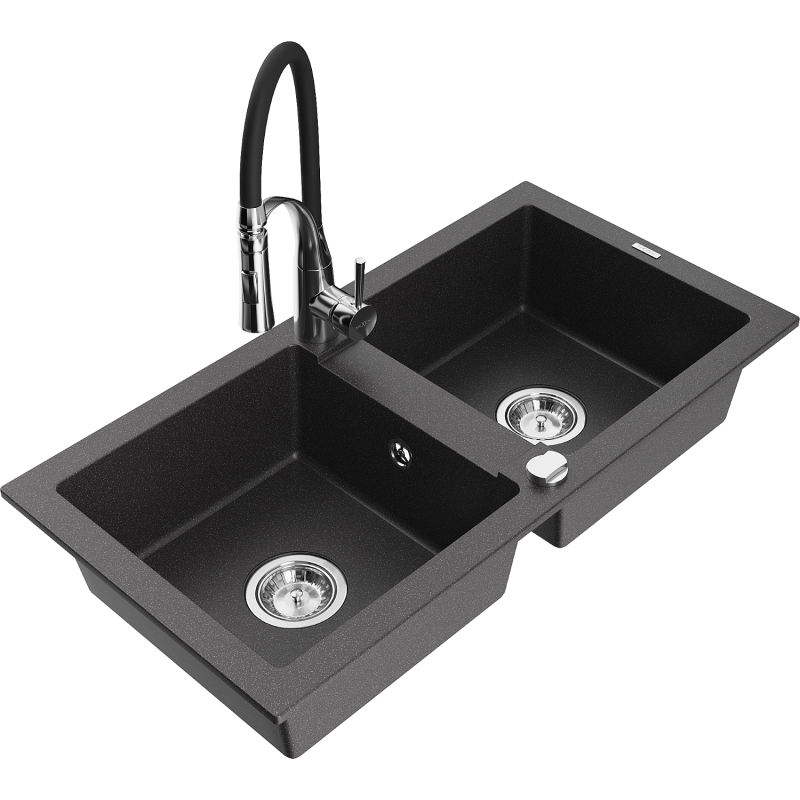 Mexen Mario 2-Kummer Granitspullsteen mat Kichekran Aster, schwaarz gesprenkelt - 6504-76-73450-07