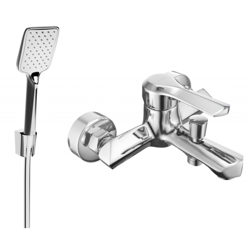 Mexen Sabre R62 bath mixer with shower set, chrome - 7213R62-00