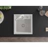 Mexen Vito 1-bowl granite sink with Aster kitchen faucet, white - 6503-20-73450-02
