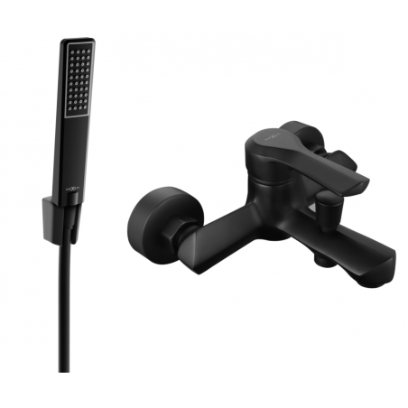 Mexen Sabre R72 bateria de banheira com conjunto de chuveiro, preta - 7213R72-70