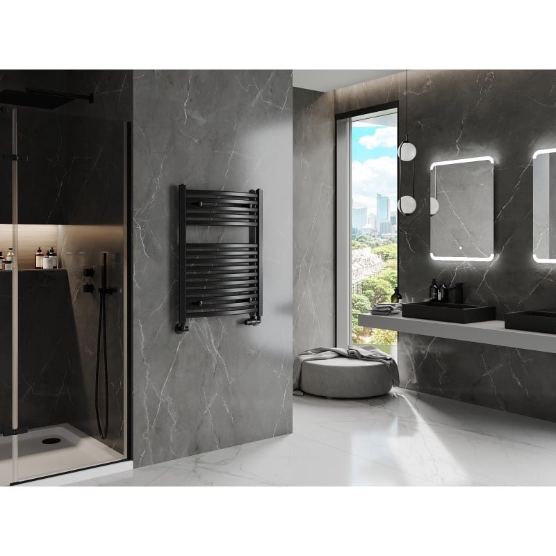 Mexen Helios radiador de baño 800 x 600 mm, 448 W, negro - W103-0800-600-00-70