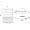 Mexen Helios vannitoa radiaator 800 x 600 mm, 448 W, must - W103-0800-600-00-70