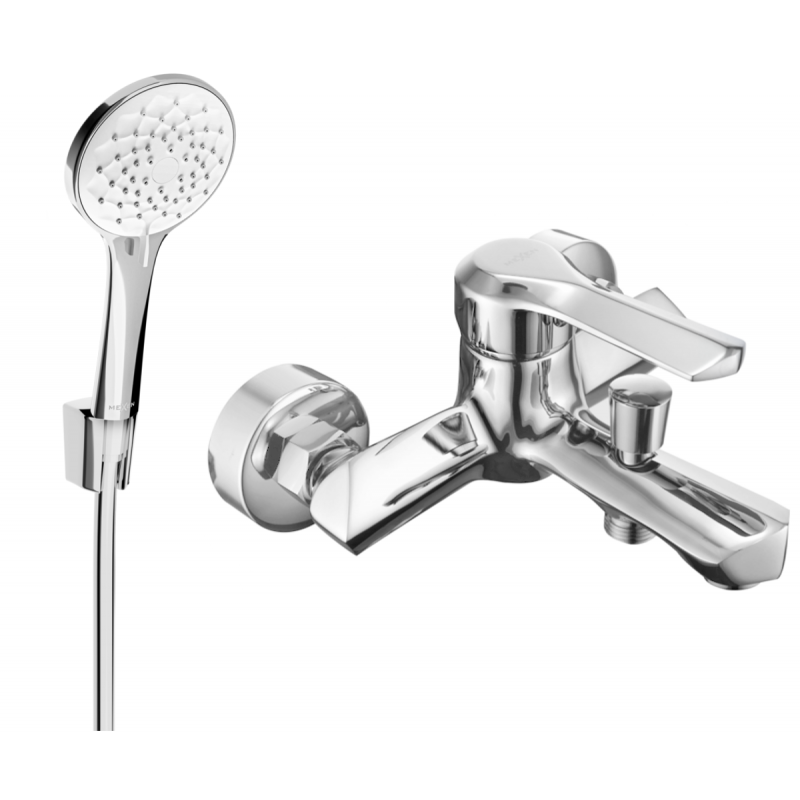 Mexen Sabre R74 bath faucet with shower set, chrome - 7213R74-00