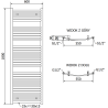 Mexen Helios grzejnik łazienkowy 1800 x 600 mm, 990 W, biały - W103-1800-600-00-20