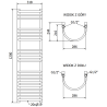 Mexen Eros radiateur de salle de bains 1200 x 318 mm, 332 W, chrome - W112-1200-318-00-01