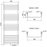 Mexen Apollo grzejnik łazienkowy 1210 x 450 mm, 566 W, czarny - W117-1210-450-00-70