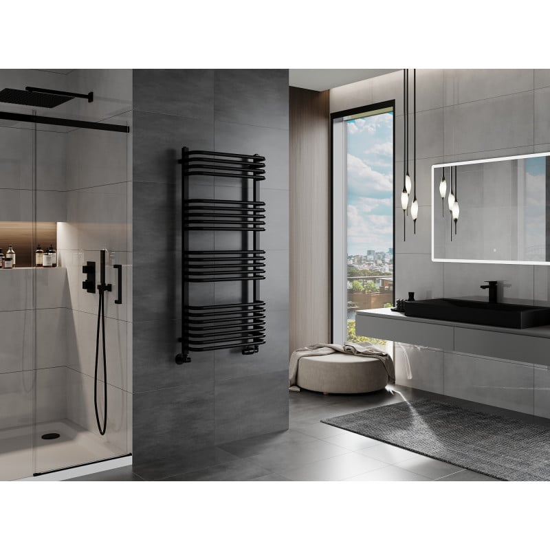 Mexen Apollo badrumselement 1210 x 550 mm, 641 W, svart - W117-1210-550-00-70