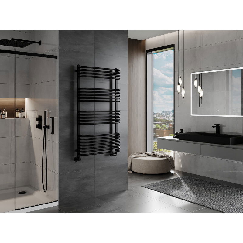 Mexen Apollo radiador de baño 1210 x 650 mm, 713 W, negro - W117-1210-650-00-70