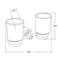 Mexen Estela doble vaso para cepillos, negro - 7011552-70