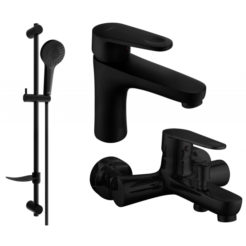 Mexen Kama DF05 conjunto de baño, negro - 72503DF05-70