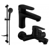 Mexen Kama DF05 bath set, black - 72503DF05-70