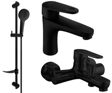 Mexen Kama DF05 set vasca da bagno, nero - 72503DF05-70