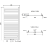 Mexen Pluton radiateur de salle de bain 1200 x 600 mm, 726 W, noir - W106-1200-600-00-70