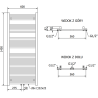 Mexen Pluton Badheizkörper 1450 x 600 mm, 835 W, weiß - W106-1450-600-00-20