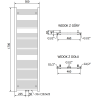 Mexen Pluton Badheizkörper 1700 x 500 mm, 855 W, weiß - W106-1700-500-00-20