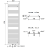 Mexen Pluton grzejnik łazienkowy 1700 x 500 mm, 855 W, czarny - W106-1700-500-00-70