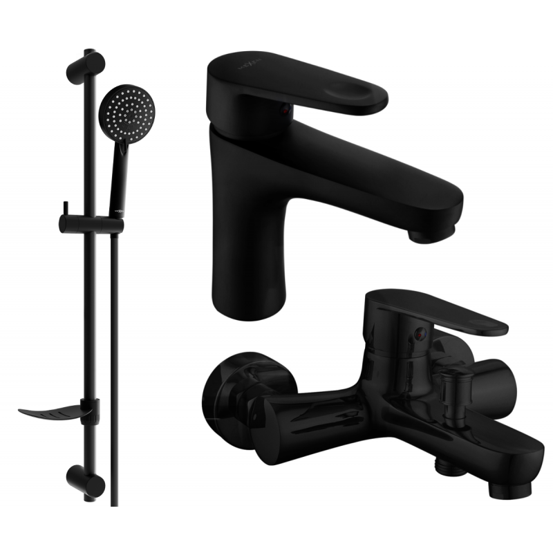 Mexen Kama DF75 kylpyammeen sarja, musta - 72503DF75-70