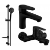 Mexen Kama DF75 Badewannen-Set, schwarz - 72503DF75-70