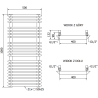 Mexen Akan radijator za kupaonicu 1080 x 500 mm, 784 W, bijela - W121-1080-500-00-20