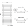 Mexen Akan grzejnik łazienkowy 1080 x 500 mm, 784 W, czarny - W121-1080-500-00-70