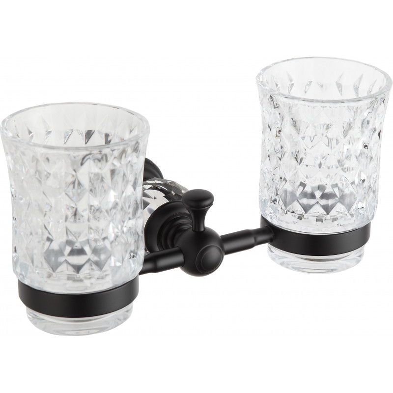 Mexen Estela doble vaso para cepillos, negro - 7011552-70