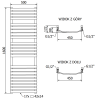 Mexen Bachus Badheizkörper 1600 x 500 mm, 787 W, schwarz - W109-1600-500-00-70