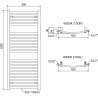 Mexen Helios Badheizkörper 1200 x 500 mm, 567 W, Anthrazit - W103-1200-500-00-66