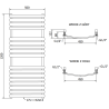 Mexen Bachus badkamer radiator 1200 x 500 mm, 619 W, wit - W109-1200-500-00-20