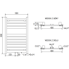 Mexen Uran Badezimmerheizkörper 800 x 500 mm, 364 W, weiß - W105-0800-500-00-20