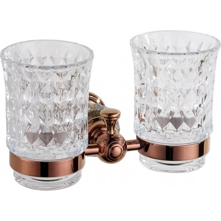 Mexen Estela double toothbrush holder, rose gold - 7011552-60
