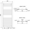 Mexen Uran badkamer radiator 1200 x 500 mm, 534 W, wit - W105-1200-500-00-20