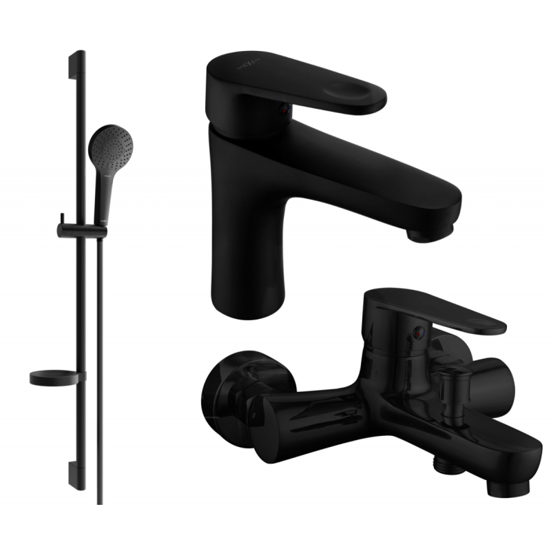 Mexen Kama DS05 bath set, black - 72503DS05-70