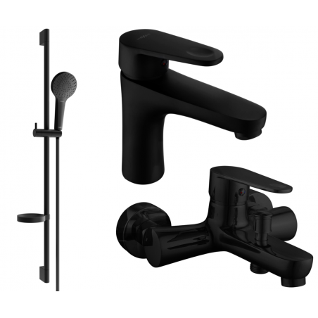 Mexen Kama DS05 conjunto de banheira, preto - 72503DS05-70