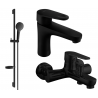 Mexen Kama DS05 bath set, black - 72503DS05-70