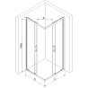 Mexen Rio kabina prysznicowa kwadratowa 90 x 90 cm, transparent, czarna - 860-090-090-70-00