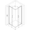 Mexen Rio square shower enclosure 80 x 80 cm, white stripes, chrome - 860-080-080-01-20