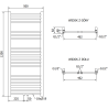 Mexen Yodo bathroom radiator 1200 x 500 mm, 382 W, white - W113-1200-500-00-20
