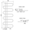 Mexen Kiso dekorativni kupaonski radijator 1250 x 500 mm, 256 W, bijeli - W114-1250-500-00-20
