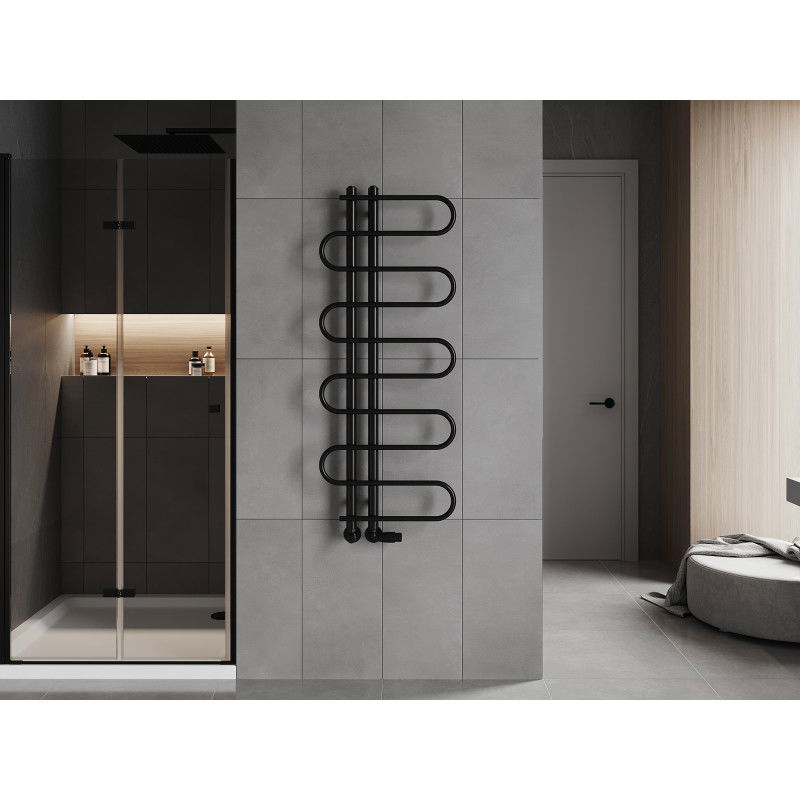 Mexen Kiso dekorativ badrumsradiator 1250 x 500 mm, 256 W, svart - W114-1250-500-00-70