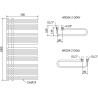 Mexen Amor vannitoa radiaator 1000 x 500 mm, 809 W, valge - W120-1000-500-00-20