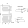 Mexen Ops vannitoa radiaator 1000 x 550 mm, 517 W, must - W122-1000-550-00-70