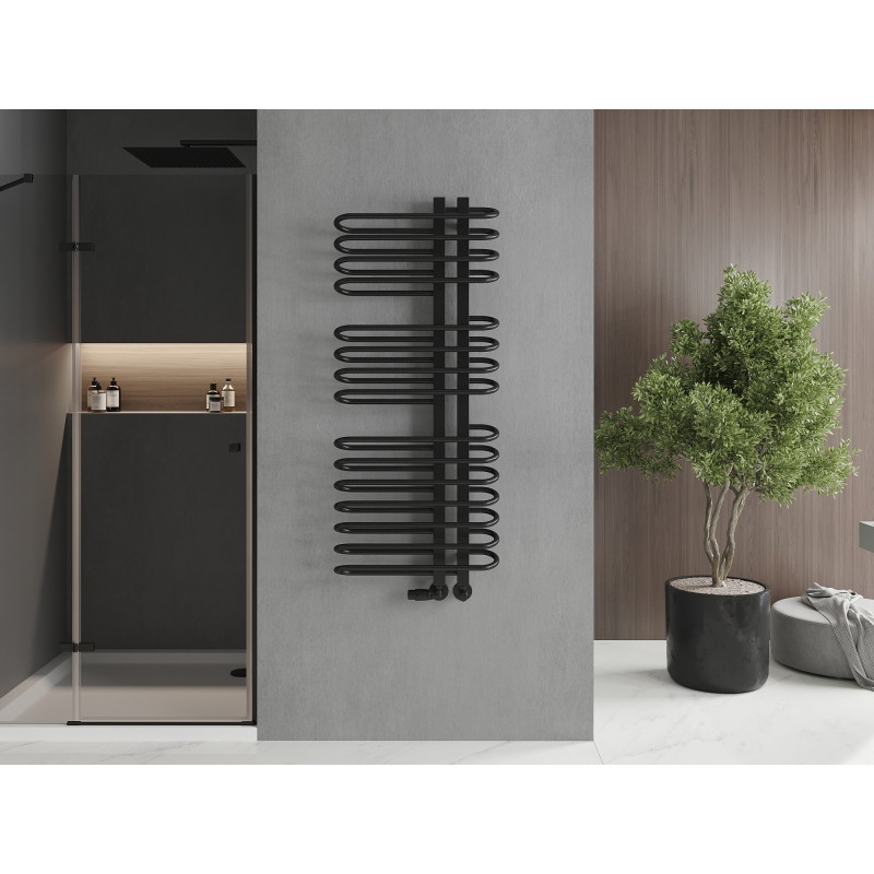 Mexen Ops badkamerradiator 1300 x 550 mm, 694 W, zwart - W122-1300-550-00-70