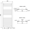 Mexen Uran vannitoa radiaator 1200 x 500 mm, 422 W, kroom - W105-1200-500-00-01