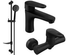 Ensemble de douche Mexen Kama DF75, noir - 72504DF75-70