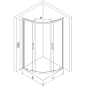 Mexen Rio cabine de douche semi-circulaire 80 x 80 cm, transparente, or + receveur Flat, blanc - 863-080-080-50-00-4110G