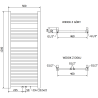 Mexen Pluton grzejnik łazienkowy 1200 x 500 mm, 493 W, złoty - W106-1200-500-00-50
