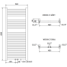 Mexen Pluton vannitoa radiaator 1200 x 500 mm, 493 W, kuldne - W106-1200-500-00-50