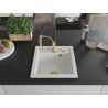 Mexen Vito Granitspüle 1-Becken mit Küchenarmatur Aster, weiß - 6503-20-73450-57-G