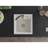 Mexen Vito Granitspüle 1-Becken mit Küchenarmatur Aster, weiß - 6503-20-73450-57-G